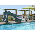 Cyclone Right Curve Swimming Pool Slide, Gray Granite