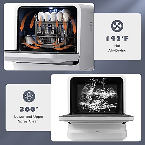 Portable Countertop Dishwasher, with 7.5L Openable Water Tank