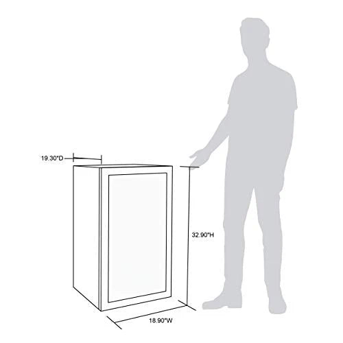 Beverage Refrigerator Cooler | 126 Cans Free Standing with Right Hinge Glass Door