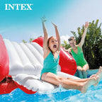 Inflatable Water Slide Swimming Pool Play Center with Built in Sprayers for Kids and Adults, Ages 6 and Up, Blue