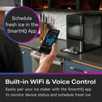 2.0 with 0.75 Gallon Tank, Chewable Crunchable Countertop Nugget Ice Maker, Scoop included, 38 lbs in 24 hours, Pellet Ice Machine with WiFi & Smart Connected, Stainless Steel