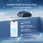 Cordless Robotic Pool Vacuum Cleaner, Smart Surface Parking, Double-Pass Waterline Scrubbing, Cleans Floor, Walls, and Waterline, Above & In-Ground Pools up to 3,230 sq.ft - Blue
