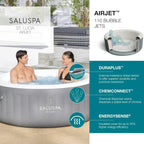Inflatable Hot Tub Spa (71" x 26") | Portable Hot Tub with 2 Covers (1 Energy-Efficient Thermal Cover and 1 Standard Cover) | Fits Up to 2-4 Persons | Black