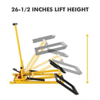 Lawn Mower Lift with Hydraulic Jack, 26 Inches Lawn Mower Lift, Welded Solid Steel Construction, Weight Capacity 500 LBS, for Riding Lawn Mowers Tractors, ATVs Maintenance