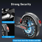 Electric Scooter - 8.5" Solid Tires, 350W Motor, Up to 19 MPH and 21-23 Miles Long-Range Portable Foldable Commuting Scooter for Adults with Double Braking System and App