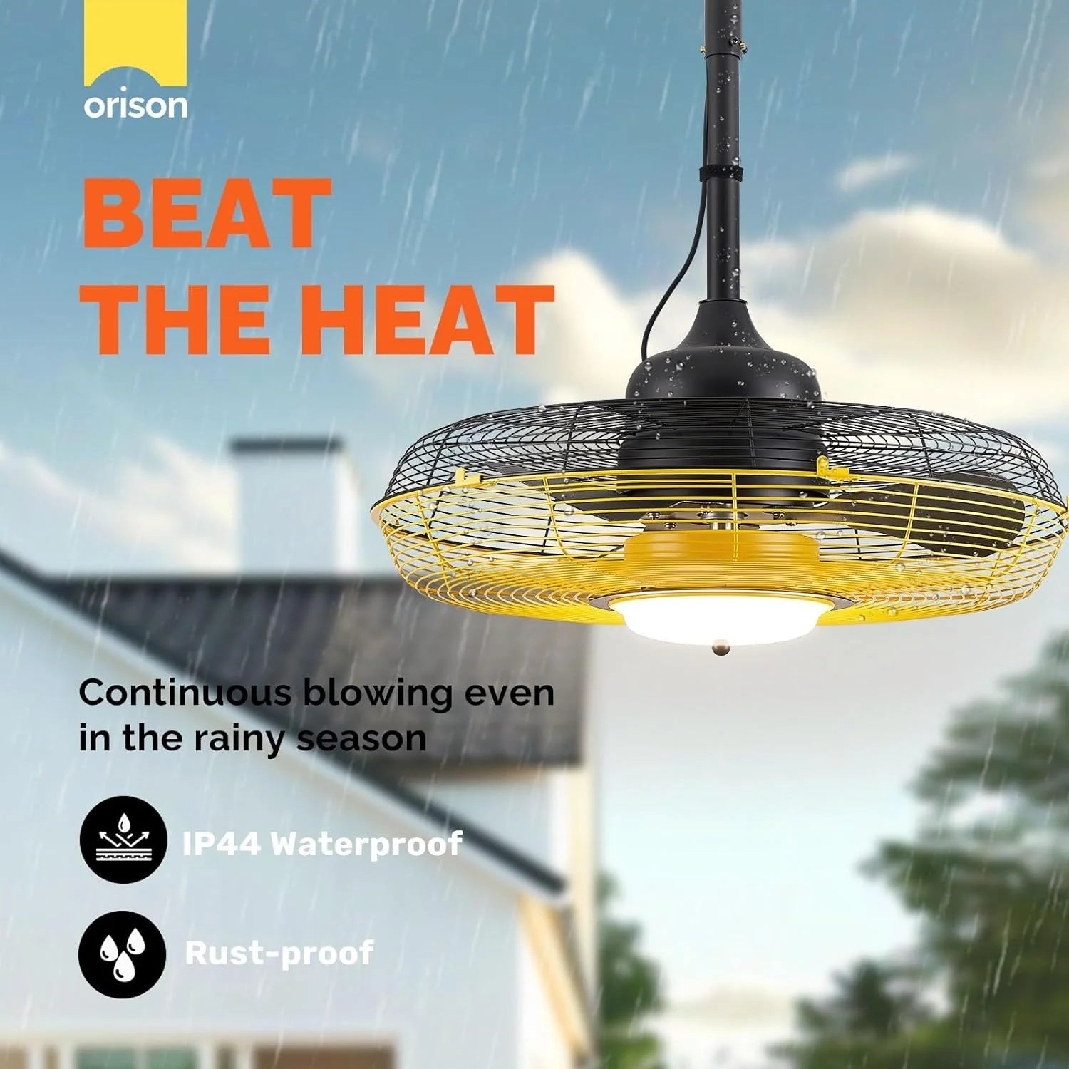 Outdoor Ceiling Fan with Light, Plug in Ceiling Fan with Remote, Gazebo Fans Outdoor Hanging for Patios Waterproof, Wet Rated Hanging Fan with App Control