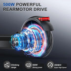 Electric Scooter - 8.5" Solid Tires, 350W Motor, Up to 19 MPH and 21-23 Miles Long-Range Portable Foldable Commuting Scooter for Adults with Double Braking System and App