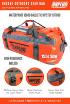 Ultimate Adventure Bag -1680D Heavy Duty Waterproof Travel Duffel Bags for Camping, Motorcycle Dry Bag, Waterproof Bags for Boating, Waterproof Duffle Backpack,Tactical Duffle Bag