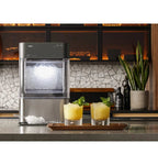 2.0 Countertop Nugget Ice Maker | Ice Machine with WiFi Connectivity | Smart Home Kitchen Essentials | Black Stainless