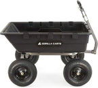 Heavy Duty Poly Utility Dump Wagon Garden Cart w/Pneumatic Tires, 6 Cu Ft - 1200 lb Capacity Outdoor Wheelbarrow for Yard, Landscaping & Gardening, Lawn Tractor or ATV Towable-Gorilla Carts