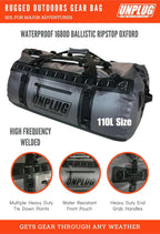 Ultimate Adventure Bag -1680D Heavy Duty Waterproof Travel Duffel Bags for Camping, Motorcycle Dry Bag, Waterproof Bags for Boating, Waterproof Duffle Backpack,Tactical Duffle Bag