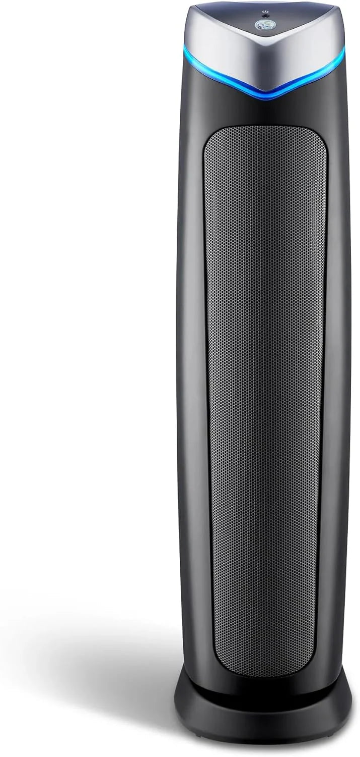 5-In-1 HEPA Air Purifier for Home, Large Rooms Up To 915 Sq. Ft. with HEPA Pet Air Filter, UV-C Light & Odor Reduction, 28" Tower, Black