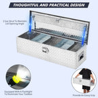 48 Inch Diamond Plate Truck Bed Tool Box with Shelf Silver