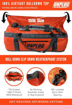Ultimate Adventure Bag -1680D Heavy Duty Waterproof Travel Duffel Bags for Camping, Motorcycle Dry Bag, Waterproof Bags for Boating, Waterproof Duffle Backpack,Tactical Duffle Bag
