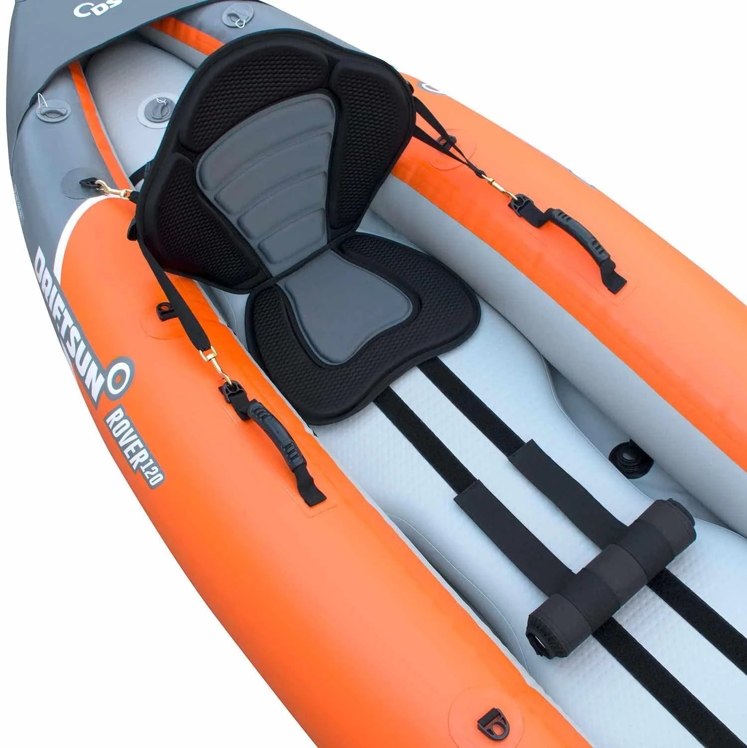 120/220 Inflatable Tandem White-Water Kayak with High Pressure Floor and EVA Padded Seats with High Back Support, Includes Action Cam Mount, Aluminum Paddles, Pump and More